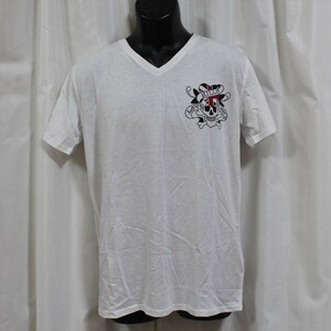 エドハーディー ed hardy メンズ半袖Tシャツ M02CMVUK052 Vネック ホワイト XLサイズ 新品 白色