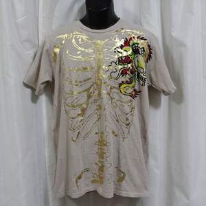 エドハーディー ed hardy メンズ半袖Tシャツ カーキ Mサイズ 新品 DON ED HARDY