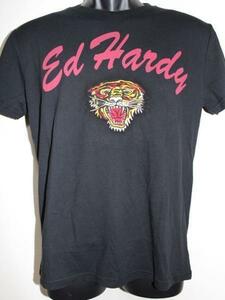 エドハーディー ED HARDY メンズ半袖Tシャツ ブラック Mサイズ タイガー刺繍 新品 黒