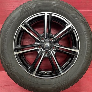 タイヤホイール4本 225/60R17 17×7.0J 38 114.3 5H ヨコハマ IG60 ストレンジャー ブラポリ アルファード ヴェルファイア 30