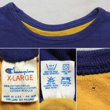 80s Champion チャンピオン リバーシブルTシャツ XL USA製 トリコタグ ヴィンテージ ネイビーブルー イエロー EASTERN SOCCER_画像6