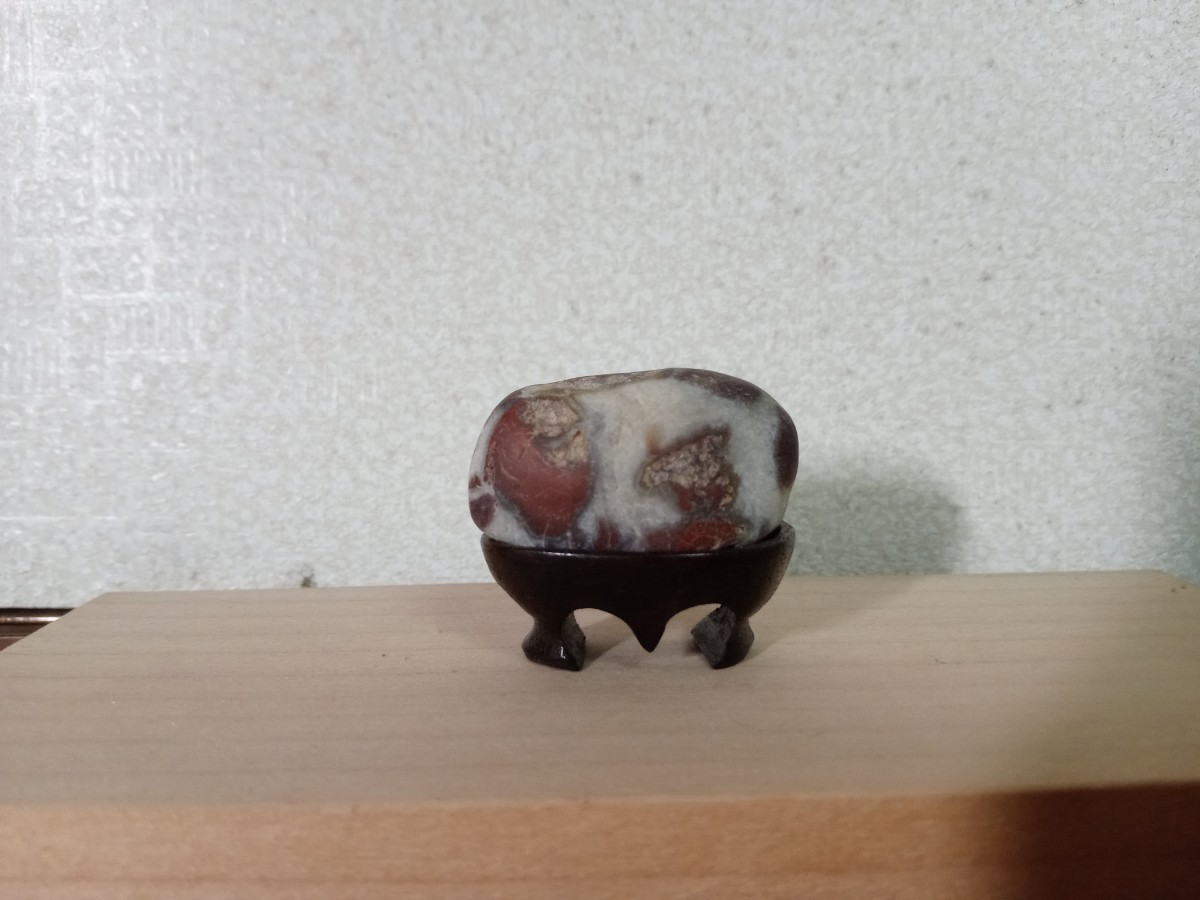 ショッピング超高品質 紅加茂石 鑑賞石【赤富士】約12㎏ 台付き www