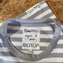 agnes b レディース BIOTOP ボーダー 半袖 Tシャツ T2 コラボ 別注 限定 ビオトープ_画像3