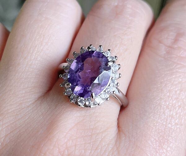 天然石 逸品アメジスト（紫水晶）のリング(指輪)（番号A2519）