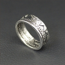 [RING] VINTAGE HALF DOLLAR アメリカ 1893年 コロンビア博覧会 ハーフダラー 50セント銀貨コイン デザイン 9mm リング 18号_画像5