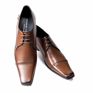 キャサリンハムネットロンドン 3993 ダークブラウン 25.5㎝ 新品未使用 メンズ 本革 ビジネスシューズ 紳士靴 紐外羽根 革靴 (旧品番3980)