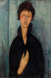 Art hand Auction Neuer Modigliani-Druck „Blauäugige Frau in hoher Qualität unter Verwendung spezieller Techniken, gerahmt, photokatalytische Behandlung, Sonderpreis 1980 Yen (inkl. Versand), Kunstwerk, Malerei, Porträts