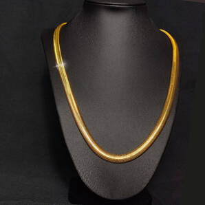 18k 18kgp スネークチェーンネックレス 60cm 8mm 金ネックレス 18k Gold Plated 鍍金 340の画像3