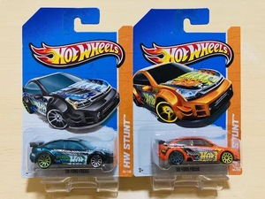 HOTWHEELS '08 FORD FOCUS COUPE RS フォード フォーカス クーペ 2台 2色 Rally WRC RACING ラリー レーシング ホットウィール