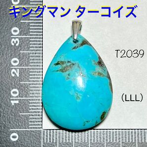 天然石 キングマン ターコイズ ペンダントトップ (LLL)