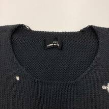 80s tricot COMME des GARCONS 脱色加工 コットン ニット ブラック トリココムデギャルソン ボロルック セーター VINTAGE archive 3020013_画像6