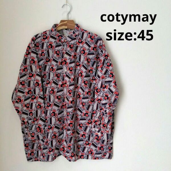 cotymay ヴィンテージ レトロ サイケデリック バンドカラーシャツ 45