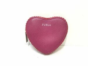 [K‐R5.3.27] FURLA コインケース 小銭入れ★レディース ハート型 フルラ 財布☆売り切り ピンク!!