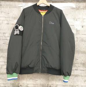 22AW Dime ダイム VELCRO PATCH BOMBER JACKET ボンバージャケット ブルゾン サイズXL ブラック 店舗受取可