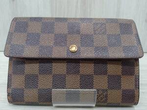 ルイヴィトン　Louis Vuitton ダミエエベヌ エテュイパピエ　N61202　三つ折財布