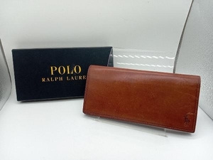 RALPH LAUREN long wallet Ralf * low Len P-513MF Brown tea color box attaching men's 