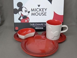 【箱付】 Disney × LE CREUSET ディズニー×ル・クルーゼ ミッキーマウス テーブルウェアセット チェリーレッド ストーンウェア