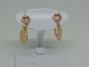 [K18] earrings coin Gold accessory precious metal used 