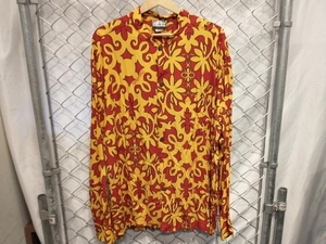 Manuheali’i HAWAIIAN SHIRT RED×YELLOW マヌヘアリィ アロハシャツ レッド×イエロー XL 店舗受取可