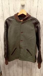 SKOOKUMs Koo cam Pharaoh куртка шерсть кожа хаки темно-коричневый Brown America производства made in USA S размер 