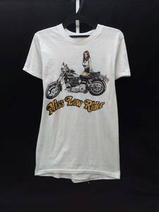 [70~80s] HARLEY DAVIDSON Miss Low Rider ハーレーダビッドソン 半袖Tシャツ 白 ホワイト L ヴィンテージ 古着 店舗受取可