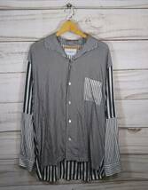 Black Weirdos Open Collar Stripe Shirt 長袖シャツ ブラックウィドー ブラックウィドウ Lサイズ_画像1