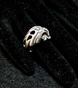 90's Vintage * Navajo group ring Silver925 stamp 3D Work 16 number Ring including carriage 