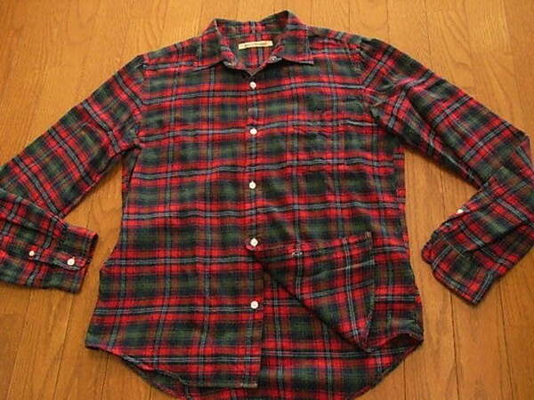 ジャーナルスタンダード かっこいい長袖ドレスシャツ レッド系 チェック サイズL