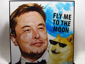 Art hand Auction [Nouveau n°645] Panneau pop art Elon Musk, fondateur de Tesla, Ouvrages d'art, Peinture, Portraits