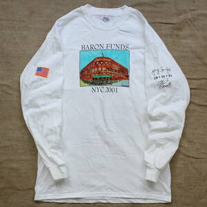 2001年 MLBニューヨークNYC BARON FUNDSヴィンテージTシャツ USA アメリカ 古着 記念エベッツ・フィールド メッツ スタジアム ブルックリン