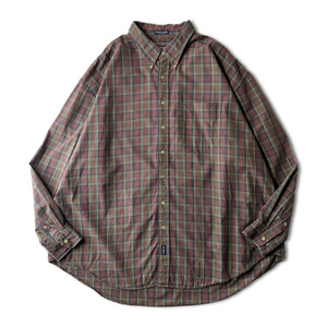 ビッグサイズ 90s GANT チェック コットン ボタンダウン シャツ 3XL / 90年代 オールド ガント マルチカラー