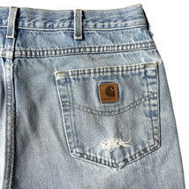 雰囲気系 90s Carhartt クラッシュ デニム パンツ 36 34 / 90年代 メキシコ製 オールド カーハート ボロ 襤褸 ペンキ_画像7