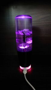 水中花シフトノブ薔薇LEDイルミ 14cm 紫 デコトラ 旧車 街道レーサー カスタムカー ドリフト サーキット