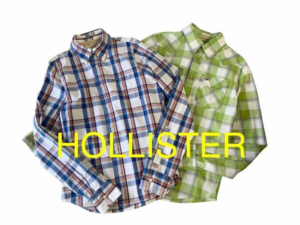 HOLLISTER メンズシャツ 2枚セット チェック柄 長袖シャツ ボタンダウン ウエスタン ホリスター アバクロ 海外購入 hollister A&F