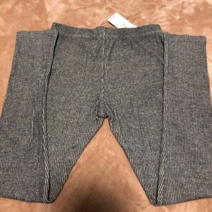 新品 レディース レギンス 無地 M グレー スパッツ リブ 灰色