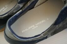 【即決】PHILIPPE MODEL フィリップモデル メンズ スニーカー シューズ カモフラ ネイビー系 サイズ:40 イタリー製 【790977】_画像6