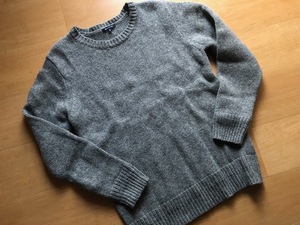  хороший ABA HOUSE Abahouse вязаный свитер длинный рукав пепел серый шерсть шерсть 100% мужской размер M