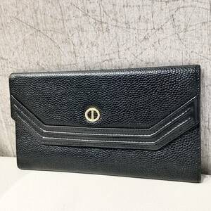 Dior クリスチャンディオール レザー 長財布 ブラック 黒