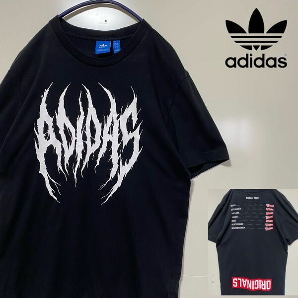 adidas/アディダスオリジナルス　メタリカ　ロックンロール　Tシャツ　激レア　入手困難　ワールドツアー　ユニセックス　M 古着