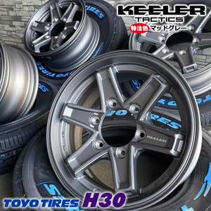 即納 タイヤホイール4本セット 特注 キーラータクティクス 15×6.0J+33 6/139.7 MATGRAY TOYO H30 195/80R15 107/105N ハイエース 車検対応