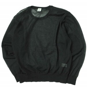 6 ROKU BEAUTY＆YOUTH ロク ビューティーアンドユース SUKE ELBOW PATCH KNIT 透けエルボーパッチニット 8613-105-0098 ブラック g10401