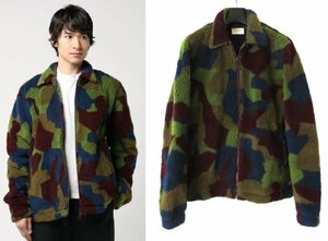 定価4.8万 NUDIE JEANS ヌーディージーンズ TORKEL CAMO FLEECE S マルチカラー 迷彩 フリースジャケット ボア カモフラ