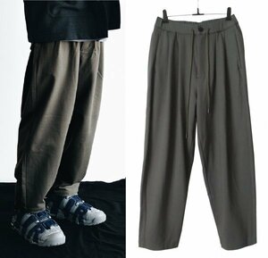 21AW アタッチメント COMPRESSED PONTE JERSEY TWO PLEATS TAPERED FIT EASY PANTS 1 圧縮ポンチ 2タック ワイドイージーパンツ ストレッチ