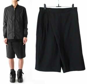 定価2.7万 DIET BUTCHER SLIM SKIN ウール ラップ ショーツ 1 ダイエットブッチャースリムスキン WOOL WRAP SHORTS ハーフパンツ ブラック