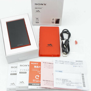 【美品】SONY WALKMAN NW-A105 RM シリコンケース付き 16GB Aシリーズ ハイレゾ対応 MP3プレーヤー レッド ソニー ウォークマン DAP