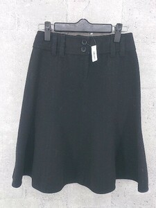 ◇ armani collezioni アルマーニコレツィオーニ ミニ フレア スカート 36 ブラック * 1002798130470