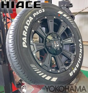 LEXXEL DeathRock デスロック!!200系ハイエース YOKOHAMA ヨコハマ PARADA パラダ 215/65R16 16インチ 新品タイヤホイールセット