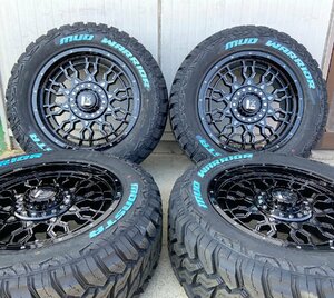 ランクル100 シグナス タイヤホイールセット 18インチ MONSTA MUDWARRIOR 285/60R18 LEXXEL PreDator 4本セット 1台分 ホワイトレター