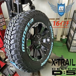 デリカD5 クロスロード エクストレイル CHR 16インチ デスロック DeathRock MONSTA モンスタ マッド 215/70R16 ホワイトレター