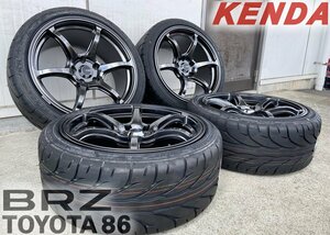 KENDA KR20A F 225/40R18 R 235/40R18 走り屋 86 BRZ 18インチ タイヤホイールセット Acht-6 アハト6